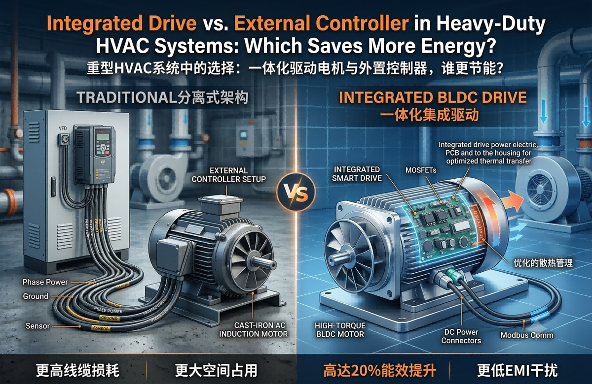 Integrated BLDC Drive vs. External Controller in HVAC: Energy & Cost Analysis