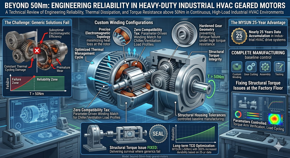 Beyond 50Nm: Engineering Reliability in Industrial HVAC Geared Motors