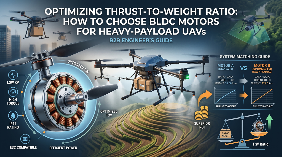 BLDC Motor Selection for Heavy-Payload UAVs: Thrust & Efficiency