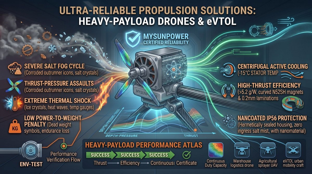 High-Thrust BLDC Propulsion Motor Design for Industrial Drones & eVTOL