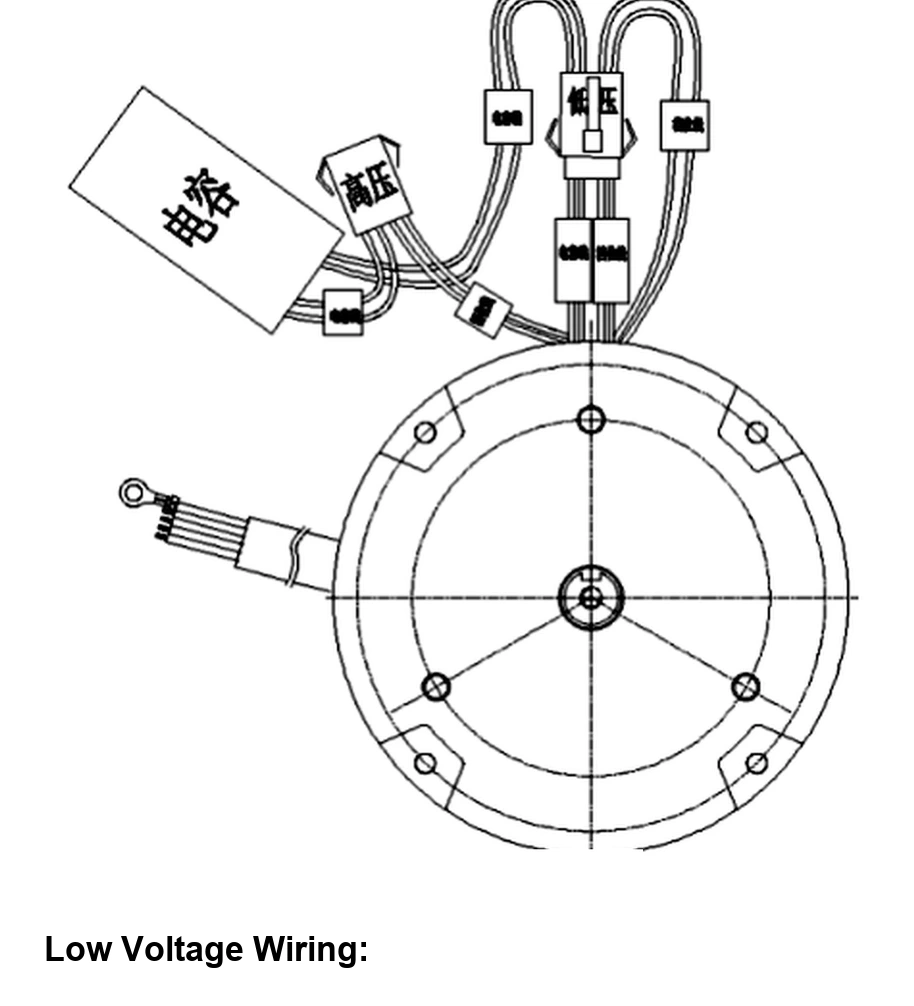 115V Dual-Voltage Motor Stator and Capacitor Wiring Schematic