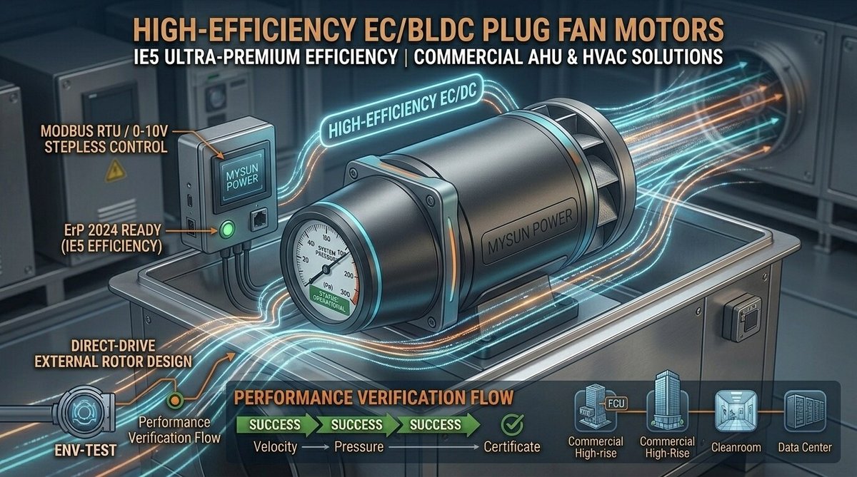 High-Efficiency EC/BLDC Motors for Commercial AHU & HVAC