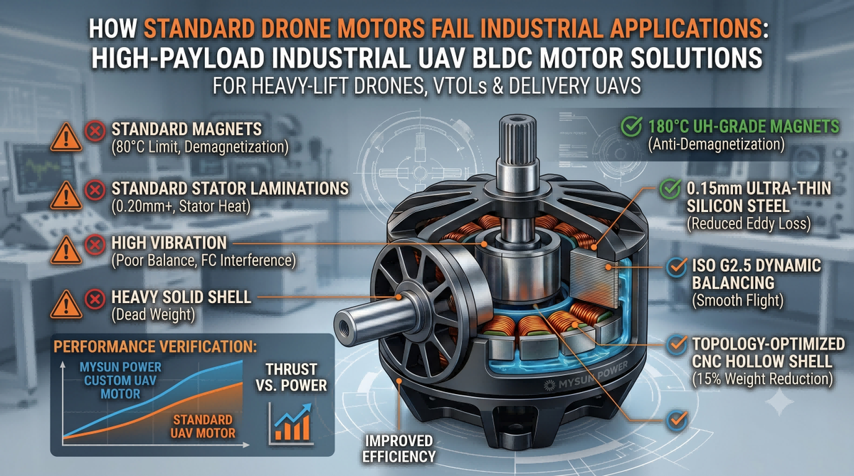 Industrial UAV BLDC Motor & Powertrain Design Considerations