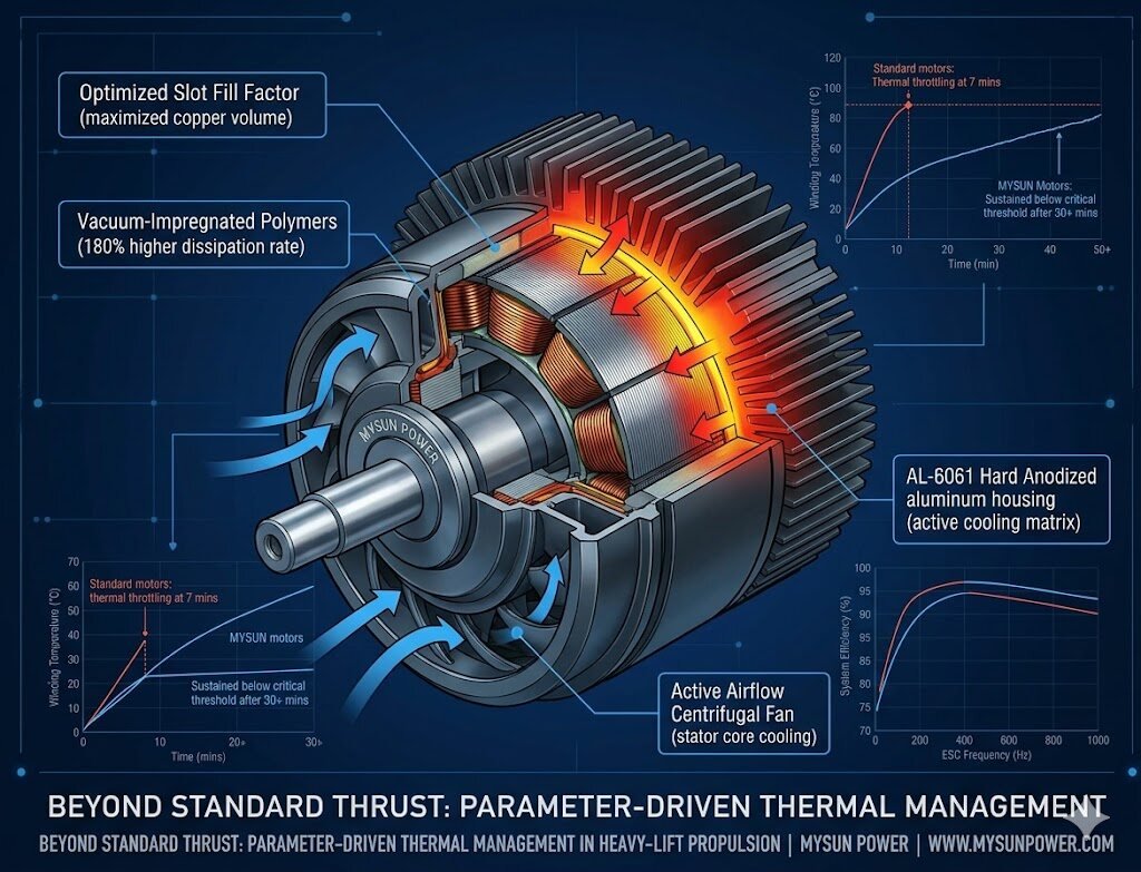 Beyond Standard Thrust: UAV Motor Thermal Management